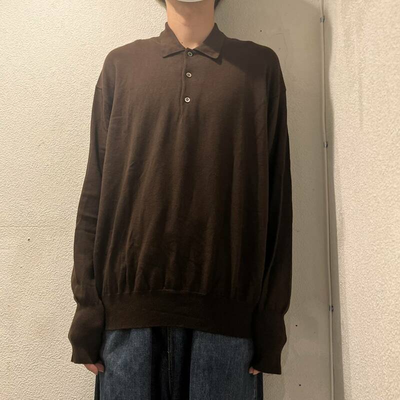 A.PRESSE アプレッセ 21AW「L／S Knit Polo Shirt」ニットポロシャツ 179cm63kg SIZE3【表参道t09】