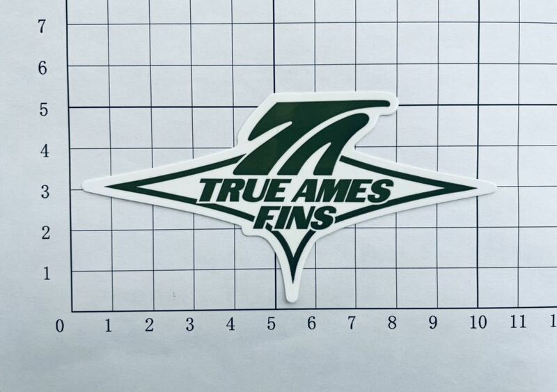 TRUE AMES FINS TRADE MARK MOSS GREEN Sticker トゥルー アムス フィン トレードマーク モスグリーン ステッカー