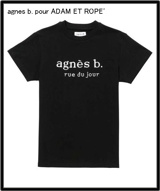 XL 新品【agnes b. pour ADAM ET ROPE' HOMME LOGO T-shirt Black アニエスベー Tシャツ アダムエロペ オム ロゴTシャツ ブラック】
