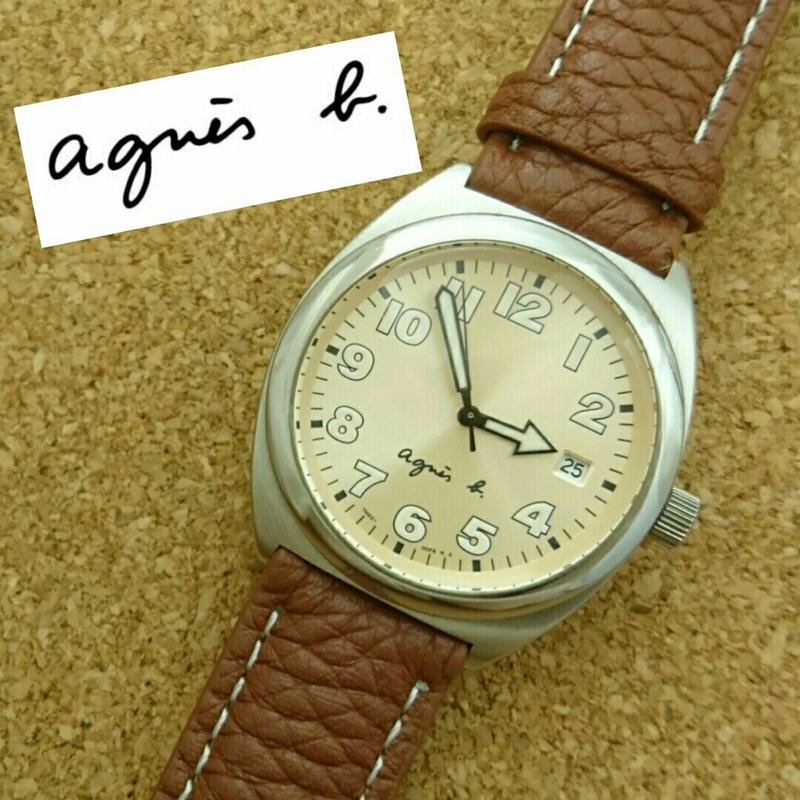 agnes b.　アニエスベー　腕時計　ウォッチ　カレンダー　付き　中古　W096