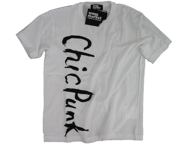 ブラックマーケットコムデギャルソン 白Lサイズ 半袖Tシャツ blackmarket COMME des GARCONS Chic Punk black market ブラック マーケット