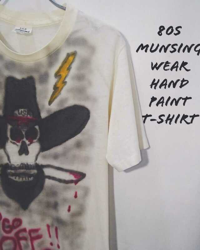 Vintage munsingwear hand paint t-shirt 80s マンシングウェア ハンドペイント Tシャツ 落書き スプレーアート グラフィック ビンテージ