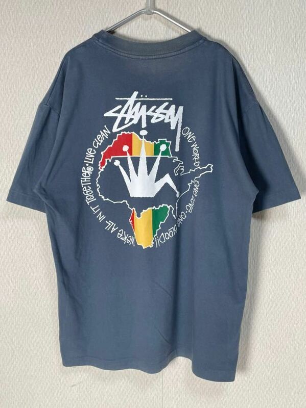 【アメリカ製】STUSSY Tシャツ ラスタ ライオン クラウン designed in USA old ヴィンテージ