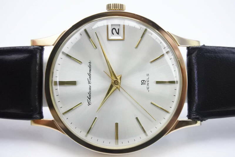 奇跡未使用品☆１９６３年タカノ リコー （吸収合併された頃）シャトーカレンダー リコームーブ搭載 １９石 手巻紳士腕時計 デッドストック