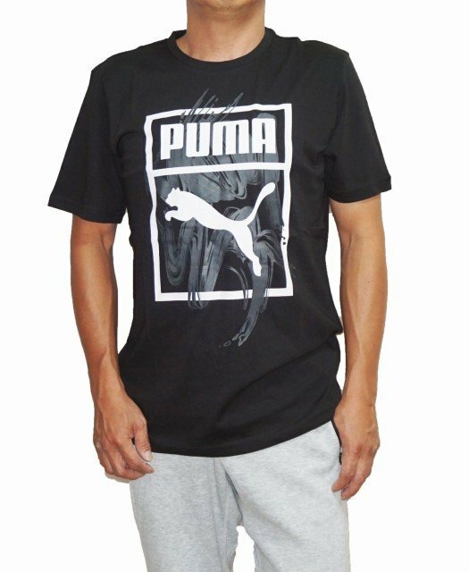 プーマ PUMA 半袖Tシャツ 黒 579097 01 メンズ ロゴ ブラック 夏物 スポーツ　表記サイズM 