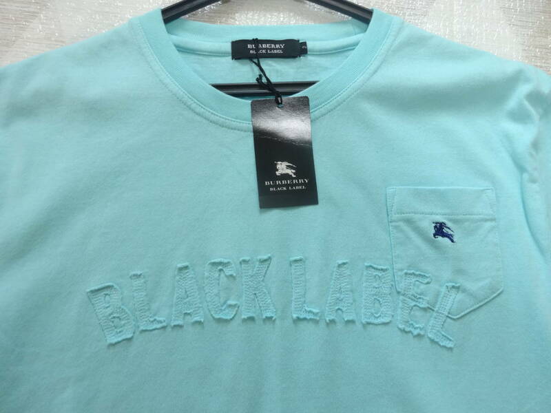 1999 未使用　バーバリーブラックレーベル　Tシャツ　2　水色系