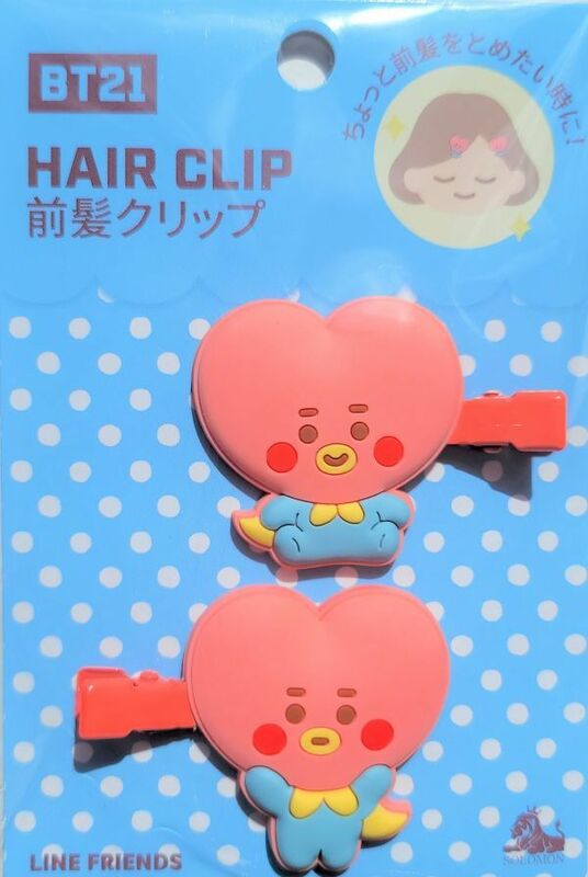 BT21 公式　TATA 前髪クリップ　韓国　K-POP☆BTS 防弾少年団　V ブイ　ヴイ　テヒョン　ヘアピン　ヘアアクセサリー VER.2