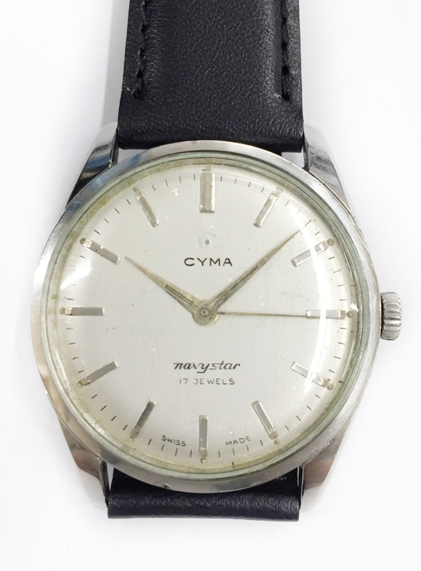 要修理!!不動品!! CYMA/シーマ NAVYSTAR/ネイビースター 社外品バンド ウォッチ USED品