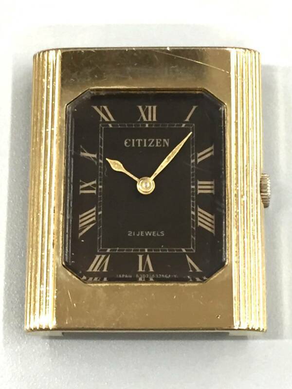 要修理!!不動品!! CITIZEN/シチズン 金色 4-632231 S 21石 手巻き ウォッチ 本体のみ USED品