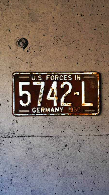 在独米軍(アメリカ軍) ライセンス プレート ナンバープレート U.S. Force in Germany 実物 ミリタリー ヴィンテージ ビンテージ レア