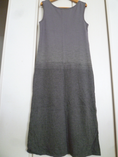UNIQLO/ユニクロ□グレー裏地パイル地スウェットグラデーションマキシ丈ロングワンピース□BO618