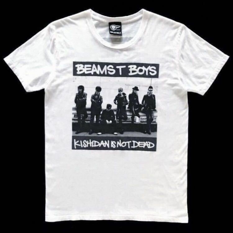 BEAMS T ビームス KISHIDAN 氣志團 ビースティボーイズ パロディ プリントTシャツ 半袖 ホワイト×ブラック size M 希少 コラボ バンドT