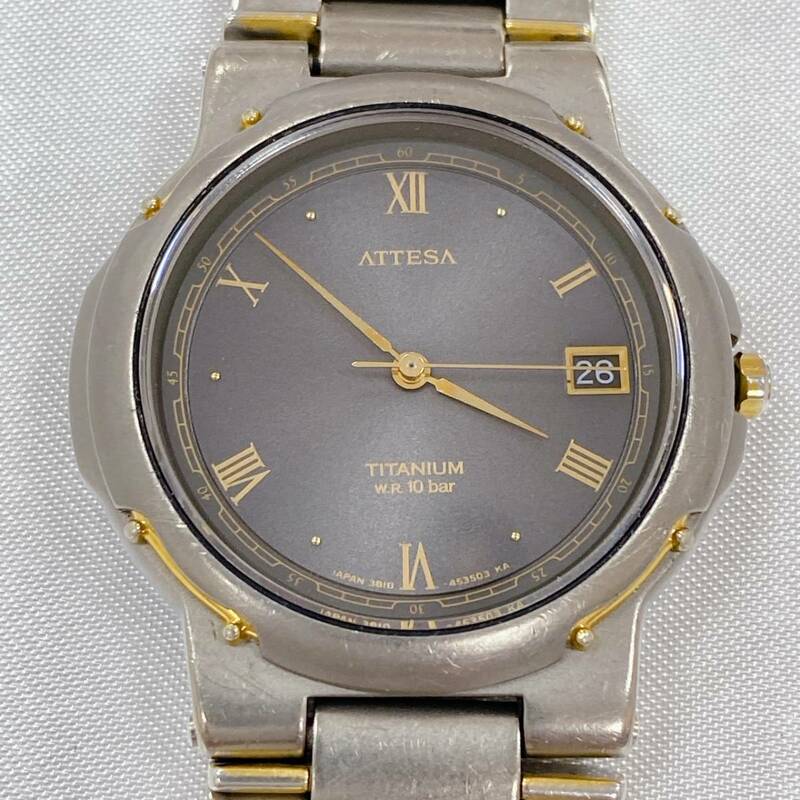 CITIZEN シチズン ATTESA TITANIUM 10BAR GN-4-S 3針 腕時計 不動品【8533