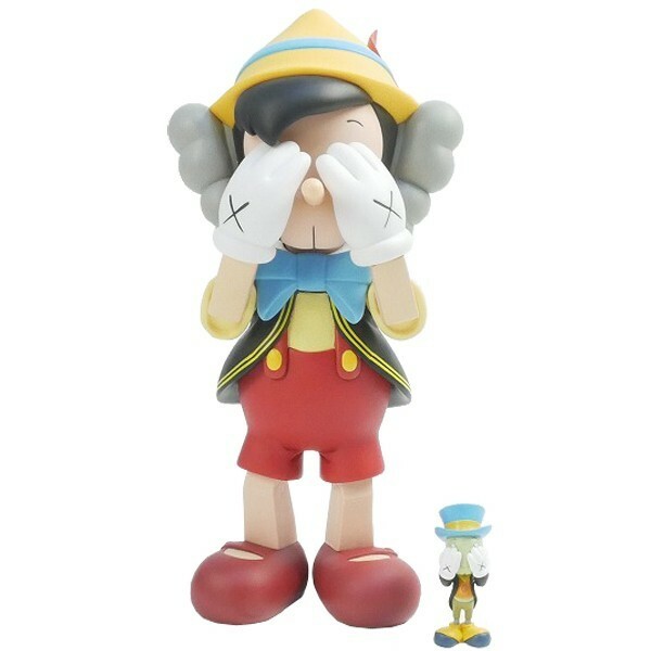 カウズ KAWS ×MEDICOM TOY Pinocchio & Jiminy Cricket フィギュア 赤 Size【フリー】 【中古品-ほぼ新品】【中古】