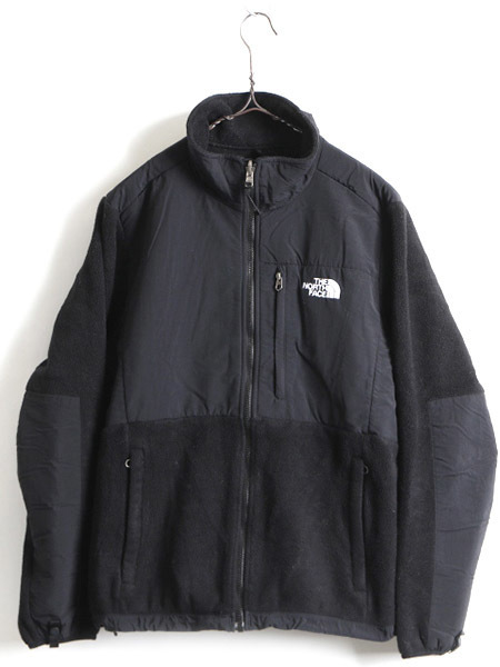 人気 黒 ■ ノースフェイス デナリ ジャケット ( レディース L ) 古着 The North Face DENALI フルジップ フリース ナイロン 切替 ブルゾン