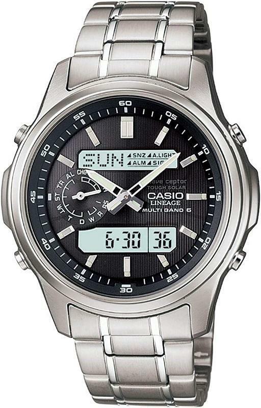 CASIO カシオ 腕時計 LINEAGE　LCW-M300D-1AJF　ソーラー電波　ステンレス　アナデジ　ブラック