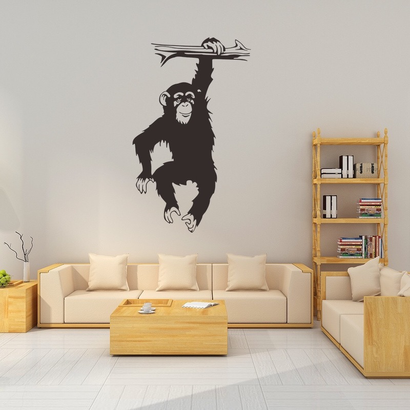 (NO.441）転写タイプ　DIY剥がせる壁飾りウォールステッカー　チンパンジー