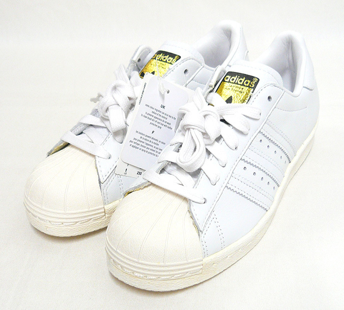 ◎タグ付き 未使用品 adidas SUPER STAR 80s DLX アディダス スーパースター スニーカー 23.0cm S75016 ホワイト×クリーム ON4904