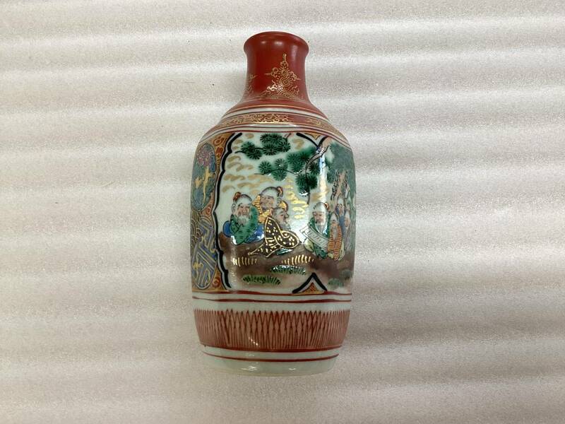 九谷焼　永三　徳利　花瓶　とっくり　九谷　色絵　赤絵　金彩　酒器　花器　アンティーク　K69