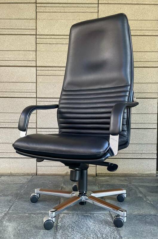 【美品】BERG Furniture ベルグファニチャー 「MB-86 ハイバックチェア」本革 オフィスチェア 社長椅子 デンマーク 北欧家具 高級家具