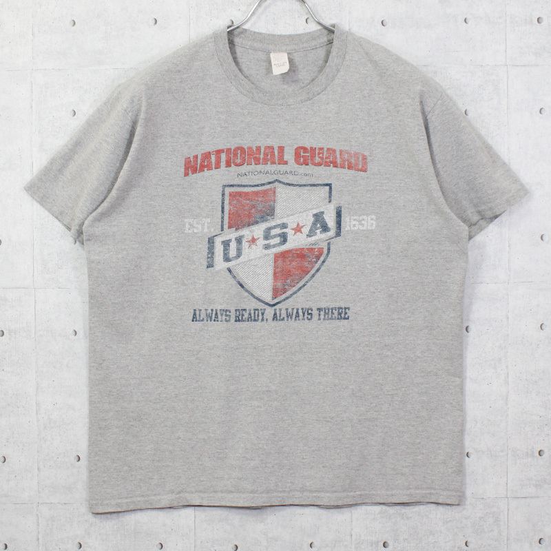 L / 古着 Tシャツ 半袖 NATIONAL GUARD USA製 州兵 米軍 プリント トップス SPO-2209071