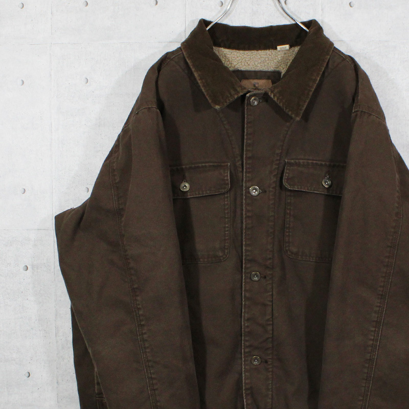 XL / 古着 WOOLRICH ワークジャケット 裏ボア カバーオール ジャケット ブラウン アウター AUO-2103007