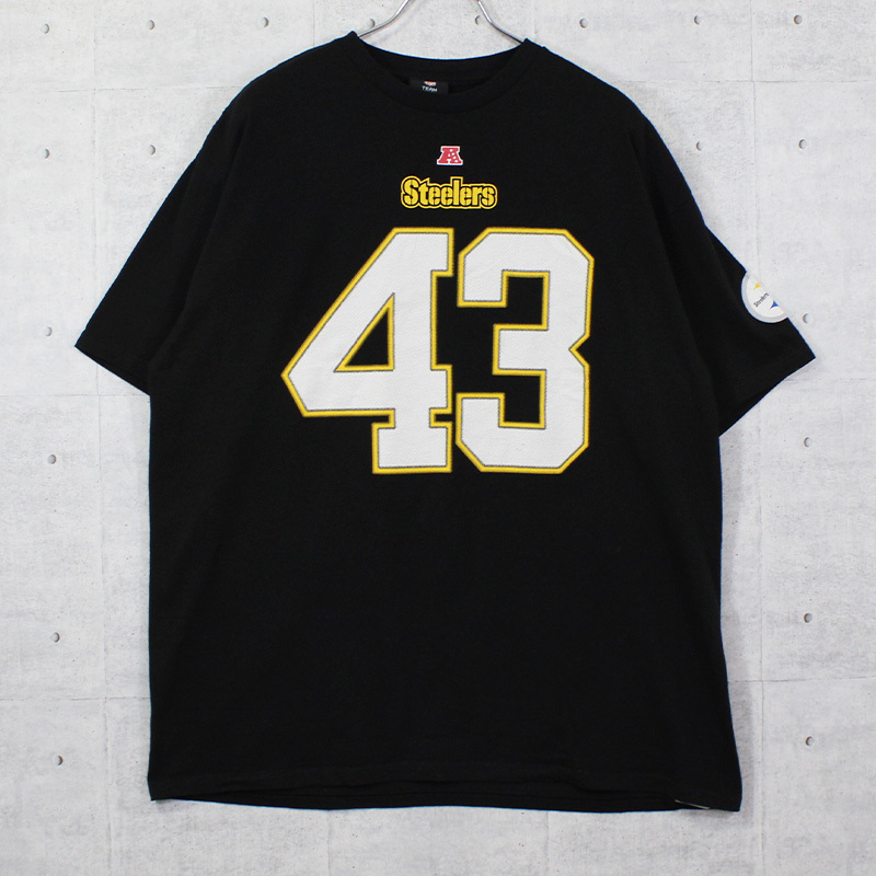 XXL / 古着 Tシャツ 半袖 NFL アメフト スティーラーズ 43 スポーツ プリント トップス SPO-2209085