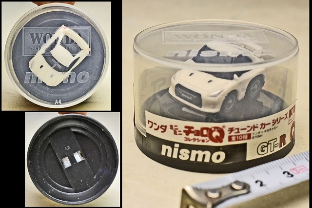 【WONDAｘTAKARAトミー ミニミニチョロＱ】ワンダ チューンドカーシリーズ 日産 NISMO スカイラインGT-R 白 NISSAN 缶コーヒー食玩