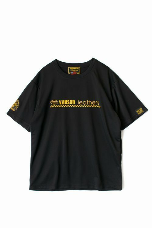 新品正規 VANSON メッシュTシャツ 黒×イエロー L VS22808S トップス 半袖