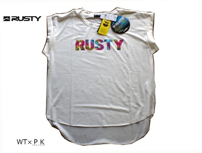 【送料無料ラスティレディース水着水陸両用Tシャツタイプ】RUSTY★レディースUVカットラッシュガードTシャツ★431WT×PKM