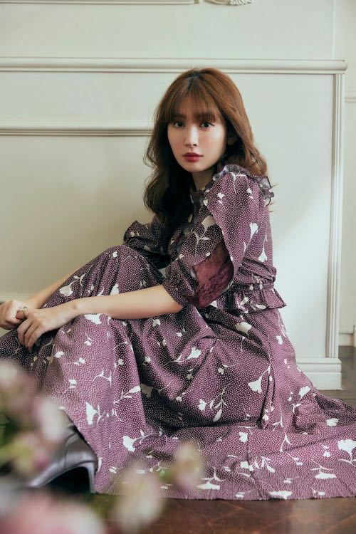 新品タグ付☆Her lip to☆ 【Autumn Floral Lace dress】Bordeaux Sサイズ 小嶋陽菜 ボルドーバーガンディ こじはる House of Herme SNIDEL