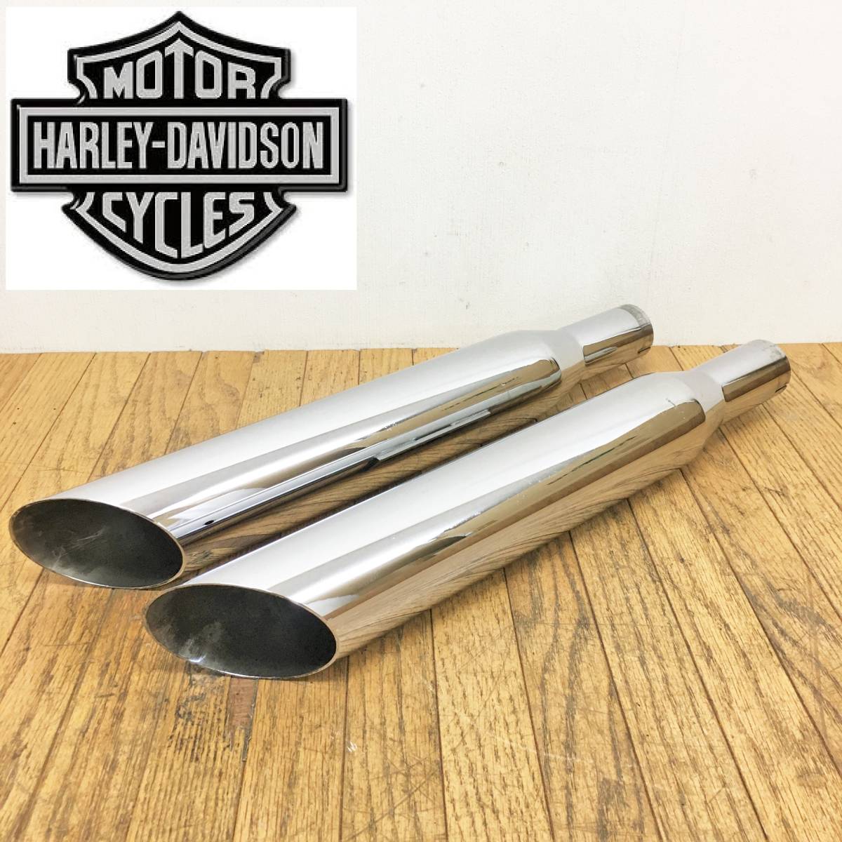 ハーレーダビッドソン/マフラー/スラッシュカット/2本セット/harley davidson/ジャンク/バイク/カスタム/部品/パーツ/交換/修理/点検