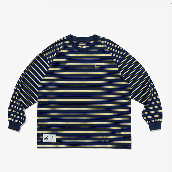 希少★新品本物【紺★3】★HORIZONTAL STRIPE LS ホリゾンタル ストライプ 織ネーム 正規店購入 ディセンダント 入手困難 DESCENDANT 22AW