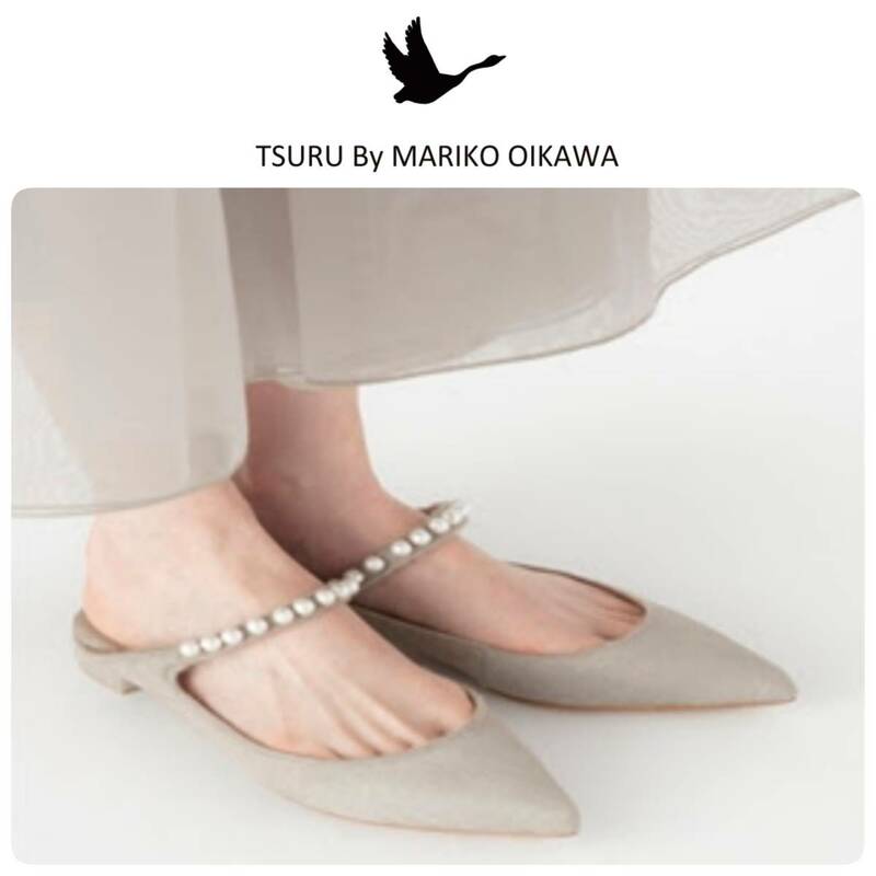 新品 TSURU by Mariko Oikawa ツルバイマリコオイカワ Richard リチャード パール ミュール サンダル ハラコ グレージュ 36/23.5