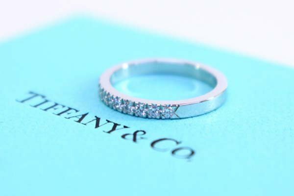●TIFFANY&Co. ティファニー ハーフサークル リング Pt950 6号 プラチナリング 指輪 ダイヤモンド 新品仕上げ済【10774881】