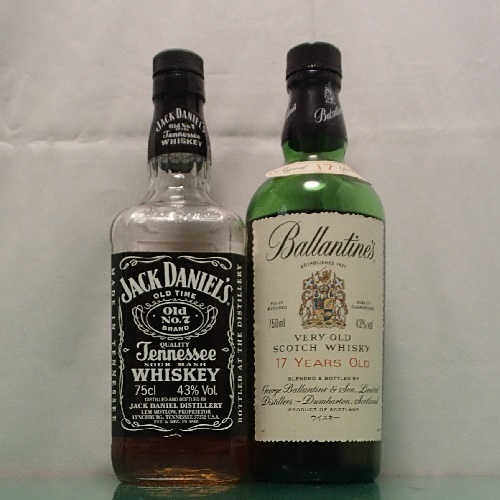 1030/酒瓶/ウイスキー/Jack Daniel black Distillery ジャック ダニエル ブラック №7 特級表示/Ballantine's バランタイン 17年 旧ラベル