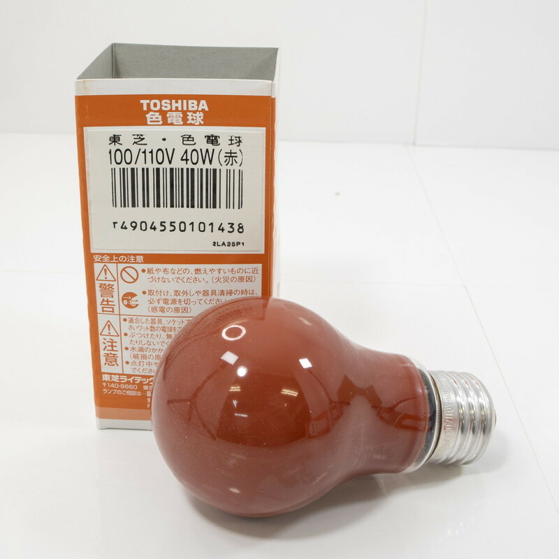 東芝 TOSHIBA 色電球 100/110V 40W E26 赤 サック IRO100-110V40WER