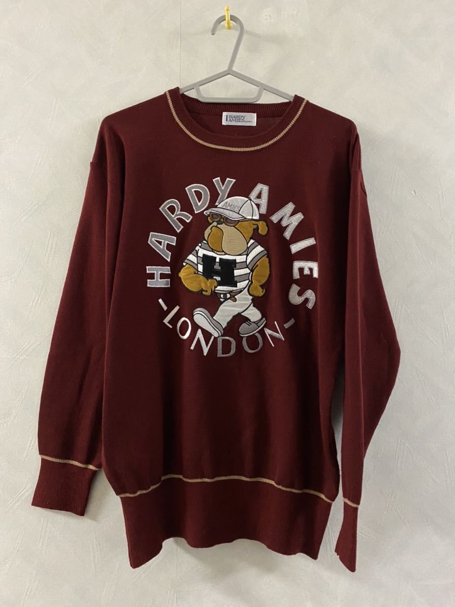 HARDY AMIES LONDON 刺繍 ニットセーター フリーサイズ ハーディエイミス ロンドン