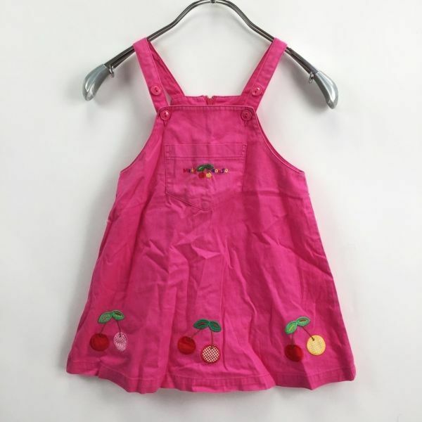 当時物MIKI HOUSE/ミキハウス ビンテージ★ジャンパースカート ワンピース バックファスナー ピンク サイズ100 キッズ