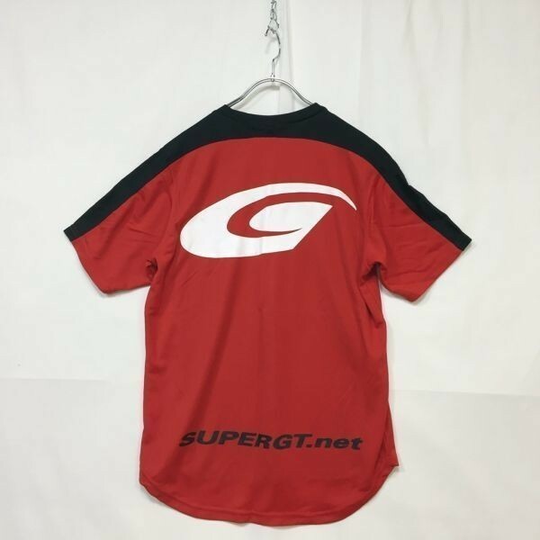 SUPER GT レーシング 半袖Tシャツ★ バックプリント ブラック/レッド サイズL メンズ