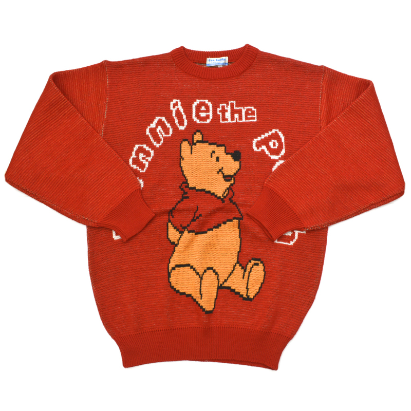 80s 90s vintage ディズニー Winnie the Pooh くまのプーさん ジャガード セーター 日本製 size.L 国産 ヴィンテージ レトロ