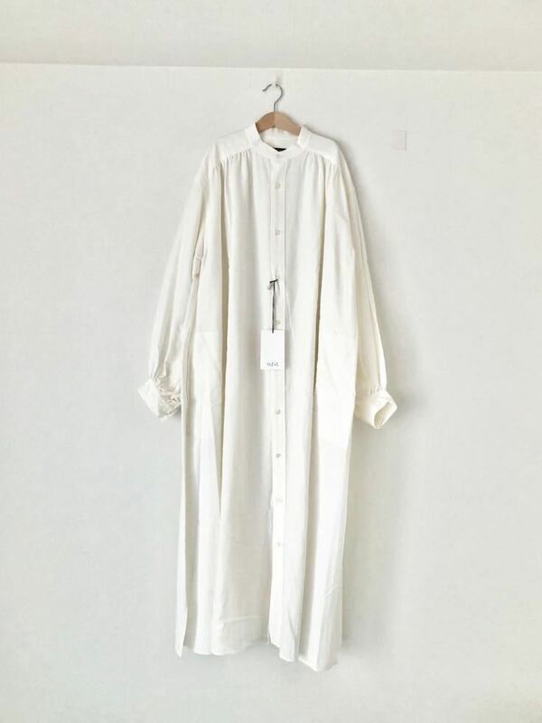 YLEVE イレーヴ COTTON RAYON BROAD LONG SHIRT ロングシャツワンピース ホワイト