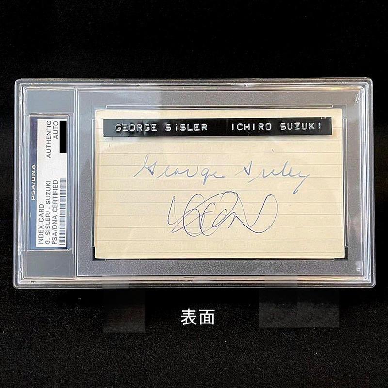 ■【PSA/DNA 鑑定済】ICHIRO ／ GEORGE SISLER INDEX CARD Ｗ 直筆サイン