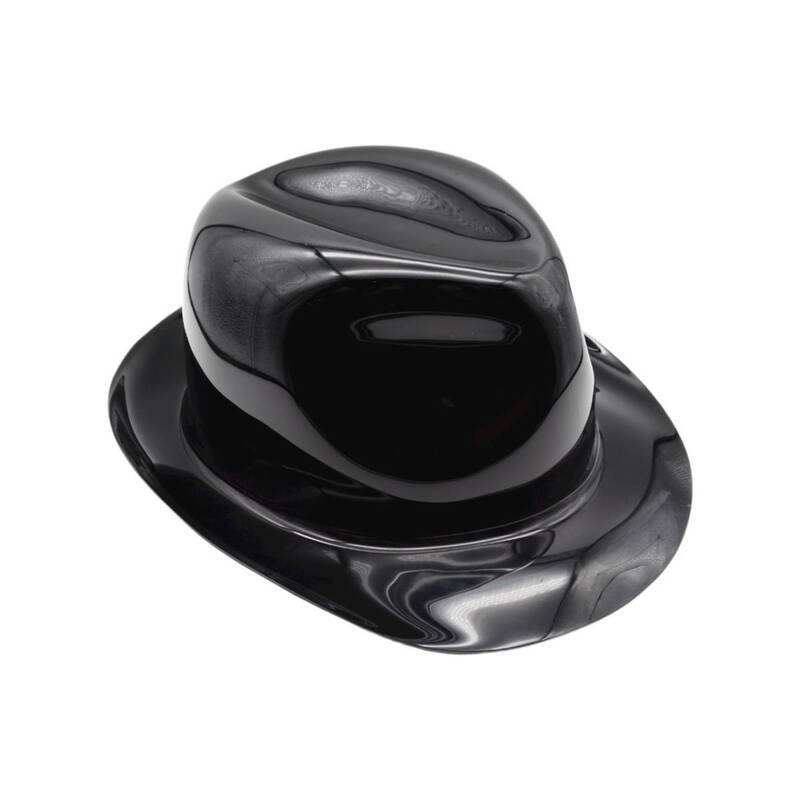 ★Vintage black plastic hard hat sculpture