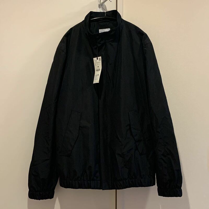 送料無料 ZARA ザラ ナイロン スタンドカラー トラック ジャケット ブラック M BLACK レイン