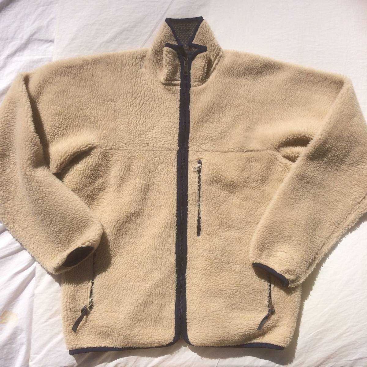 パタゴニア　レトロ　カーディガン　フリース　ジャケット　ナチュラル　99 アメリカ製　　　　patagonia retro natural pile fleece m