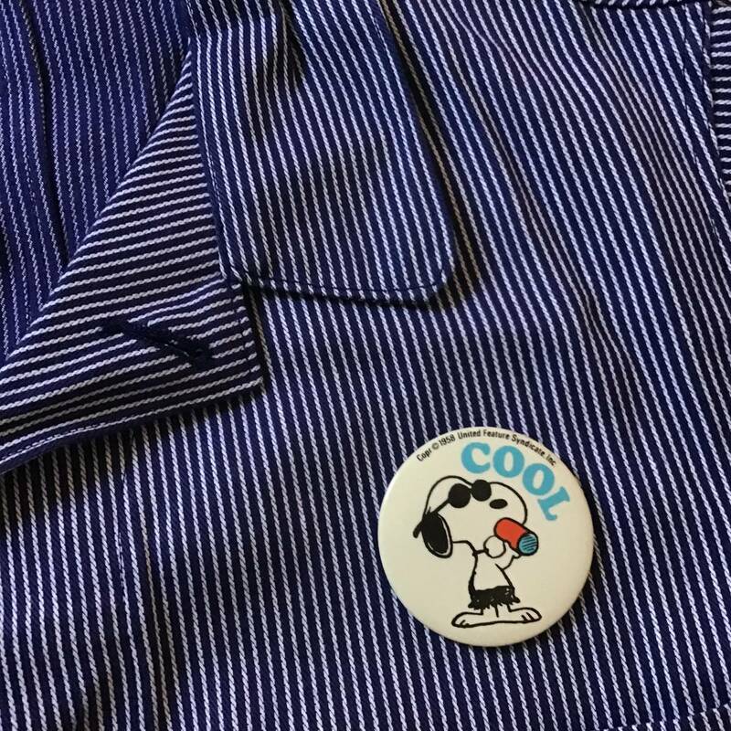 Vintage Snoopy Joe Cool 1958 Copyright USA ビンテージ ピン バッチ ピーナッツ / for president リーバイス 501 506 507 XX 藤原ヒロシ