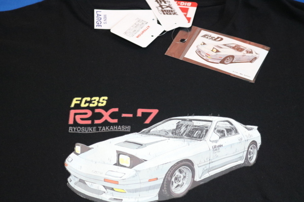 イニシャルD　黒　メンズ　3L　Tシャツ　RX-7　頭文字D　イニD　シール付き　新品 未使用　