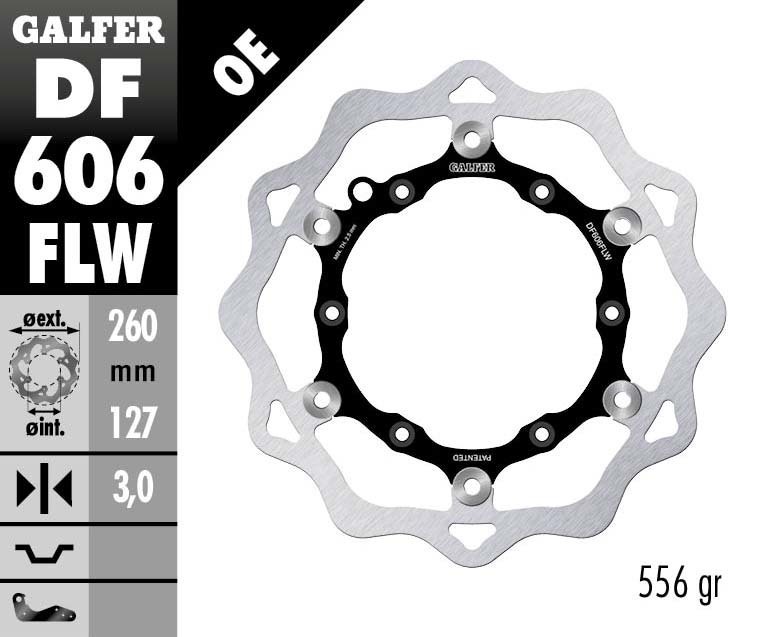 [Galfer] フロント フローティングディスクローター DF606FLW KTM 250EXC/300EXC, Husqvarnaのフルサイズオフロードモデルなど