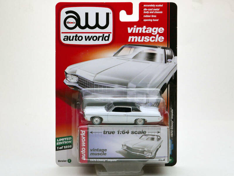 1/64 autoworld シボレー インパラ 白/黒屋根 1970 vintage muscle 2017 r1 AW64052-4C